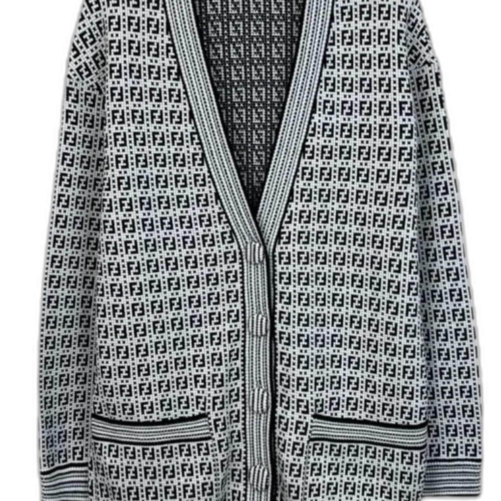 Fendi Monogram Black and White Cardigan